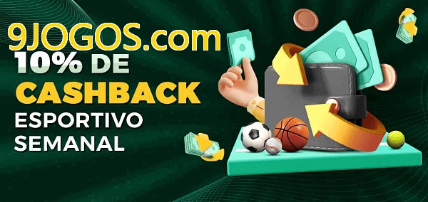 10% de bônus de cashback na 9JOGOS.com